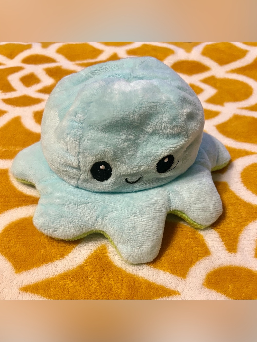 Reversible Plush Octopus Soft Toy - Light Aqua